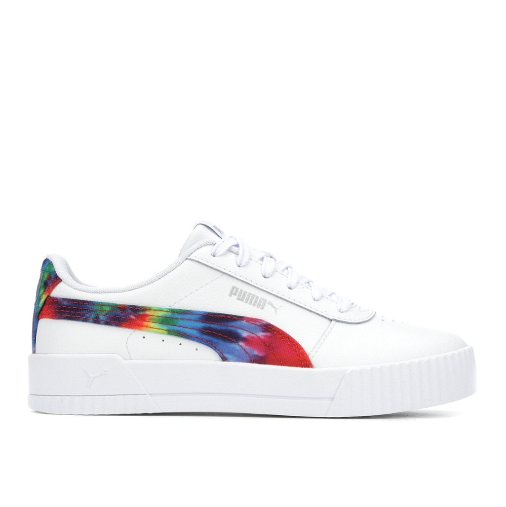 PUMA Women's Carina Sneaker Puma White-rainbow.Inspired by 80s styles,